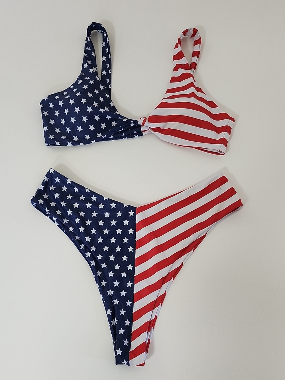 Women's American Flag Cheeky Bikini Set